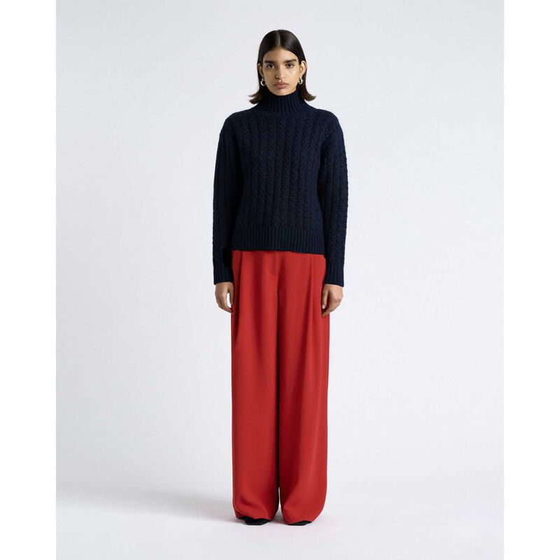 Cue Merino Alpaca Blend Cable Turtle Neck Knit image number 6